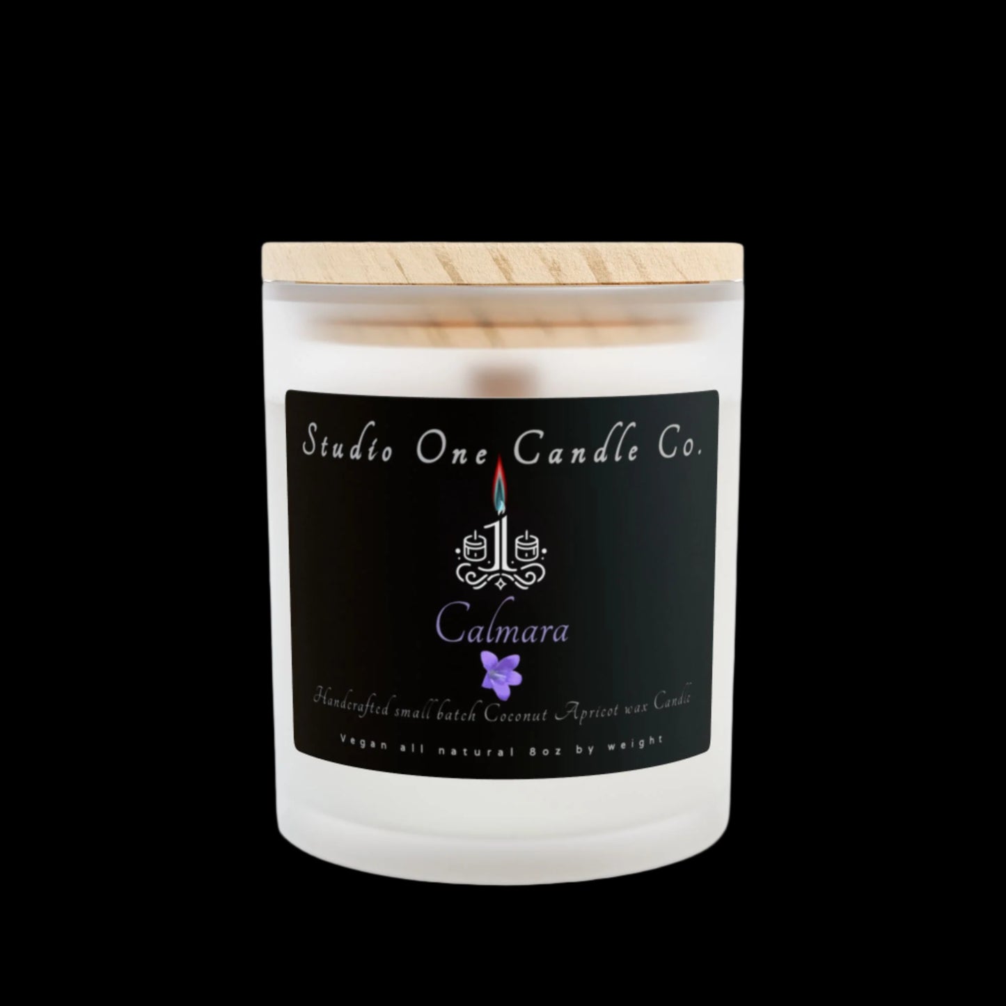 Calmara Frosted Glass Candle | Aromatherapy Home Decor, Relaxing Gift, Natural Scented Candle, Eco-Friendly Candle, Spa Experience