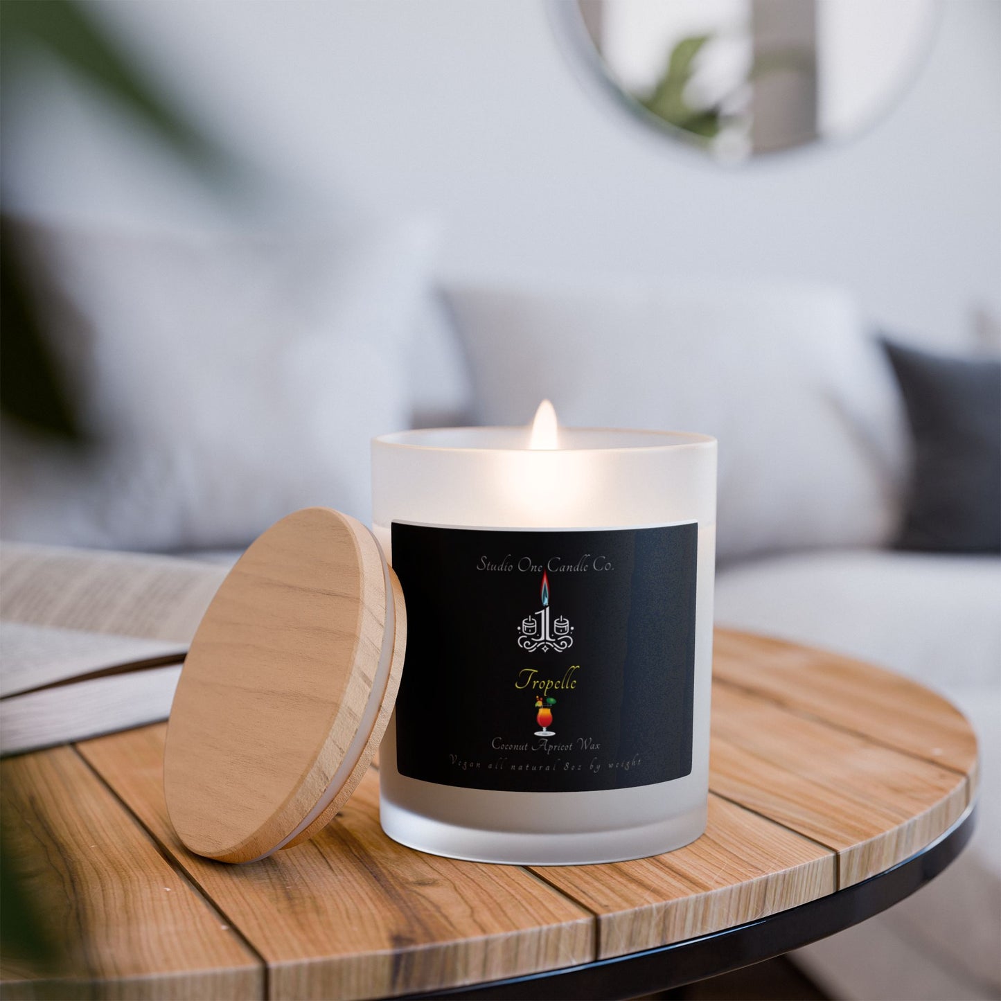 Tropelle Frosted Glass Candle - Cozy Home Decor, Relaxing Spa Gift, Aromatherapy Candle, Natural Scented Candle, Eco-Friendly Candle